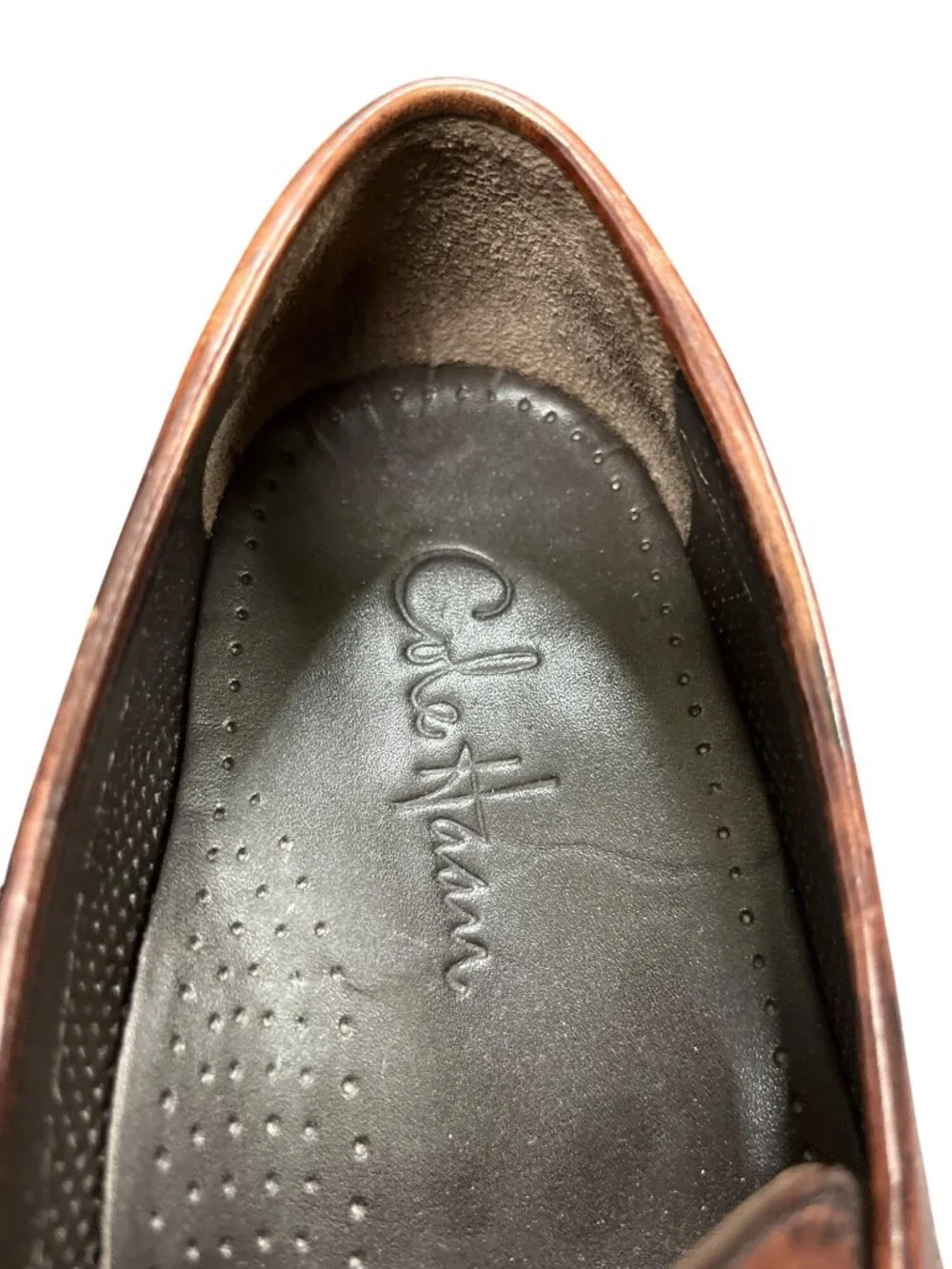 Cole Haan mens brown leather slip on dress loafers shoes sz 8.5M SKU 10-554